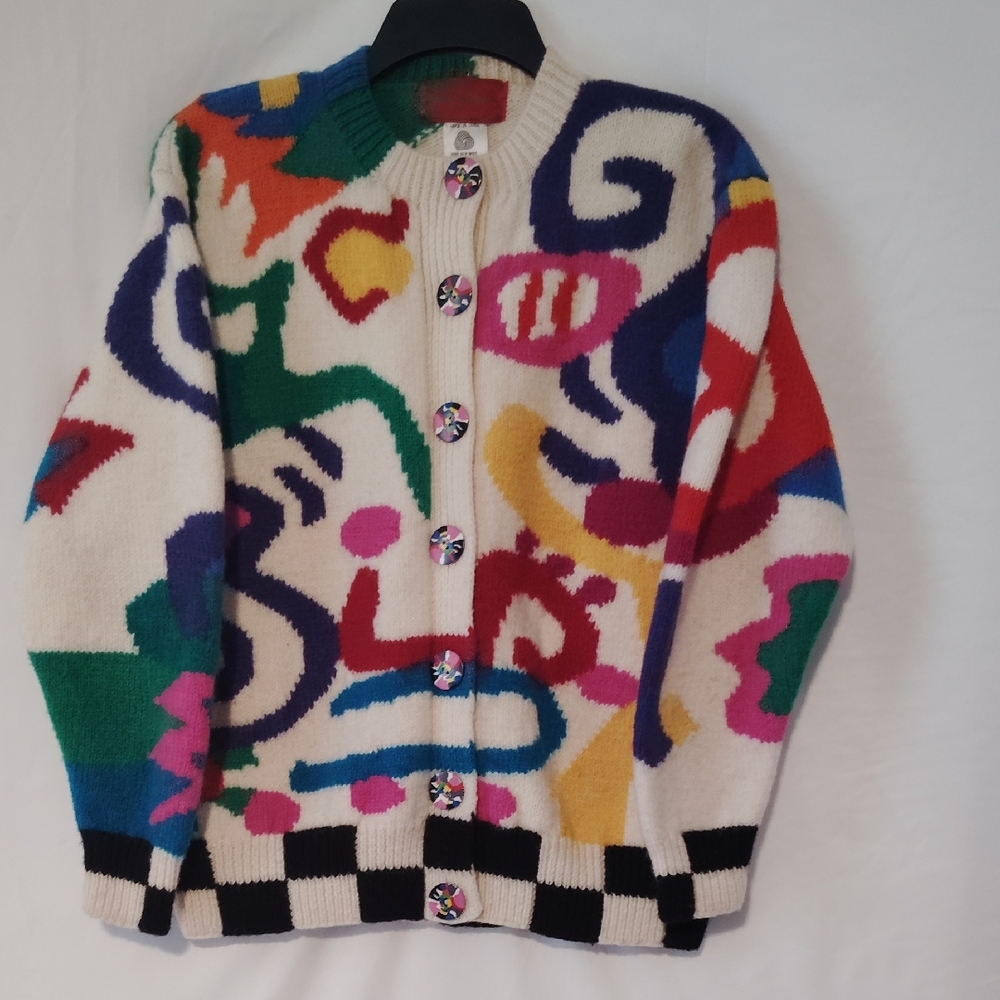 Colorful Abstract Patterned Women's Sweater